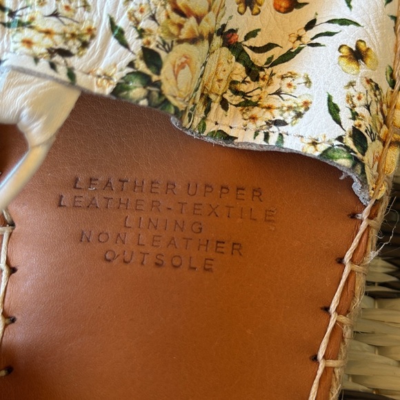 * NWOT* Mago| Floral Leather Espadrilles - Picture 6 of 9